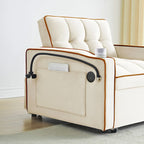 Divano letto pieghevole, divano letto moderno in velluto estraibile, schienale regolabile con porta USB, posacenere e supporto girevole per telefono