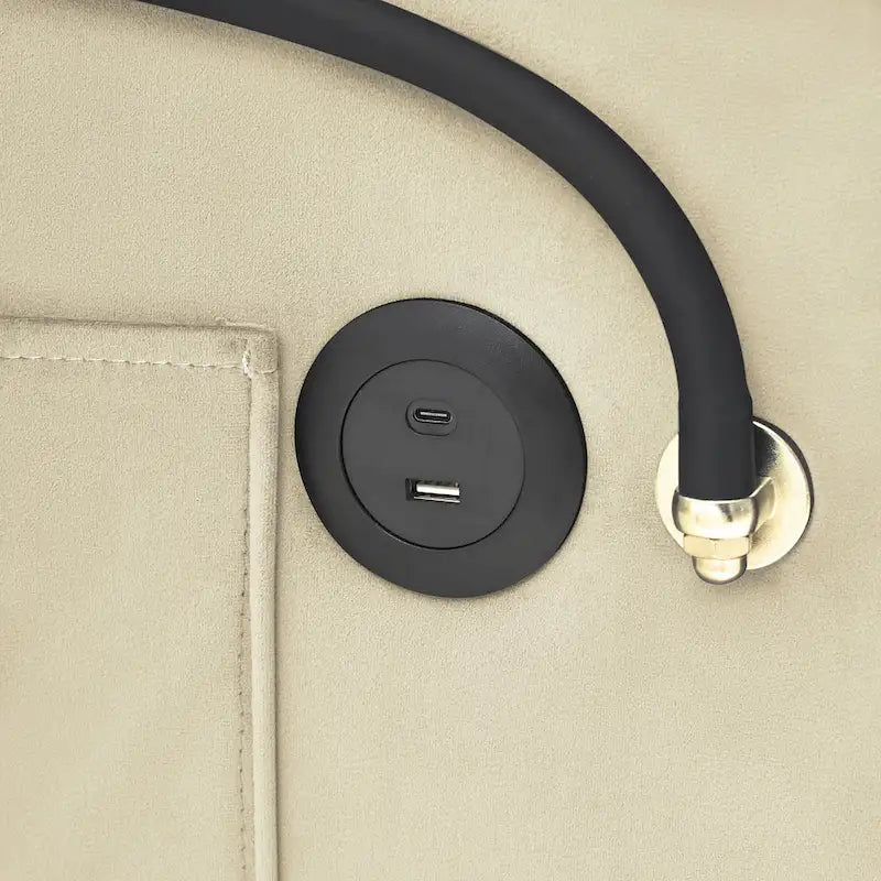 Divano letto pieghevole, divano letto moderno in velluto estraibile, schienale regolabile con porta USB, posacenere e supporto girevole per telefono