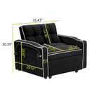 Divano letto pieghevole, divano letto moderno in velluto estraibile, schienale regolabile con porta USB, posacenere e supporto girevole per telefono