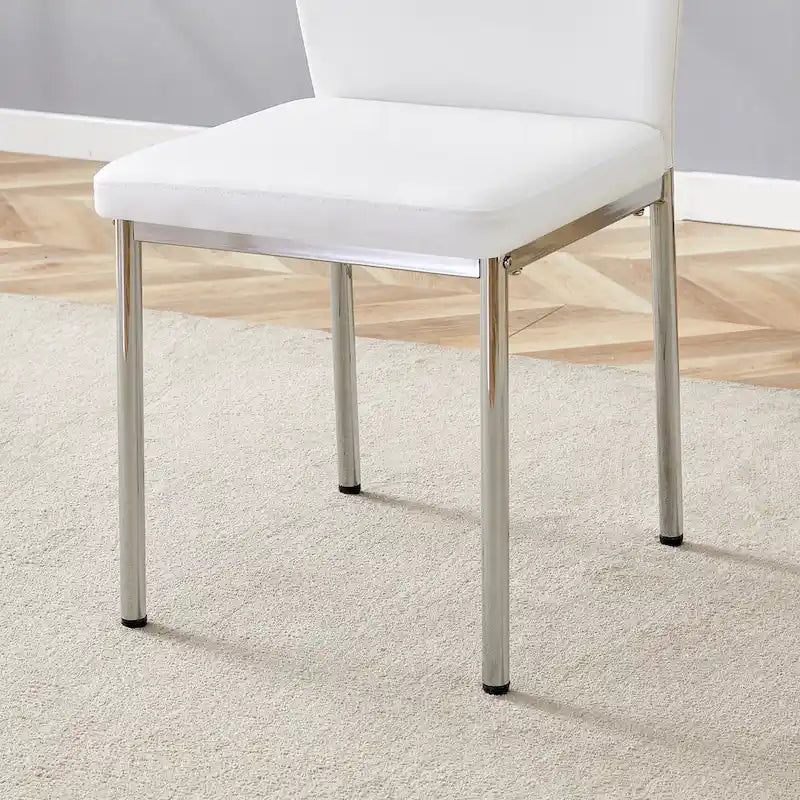 Set di 6 sedie da pranzo ad alta resilienza con gambe in metallo argentato