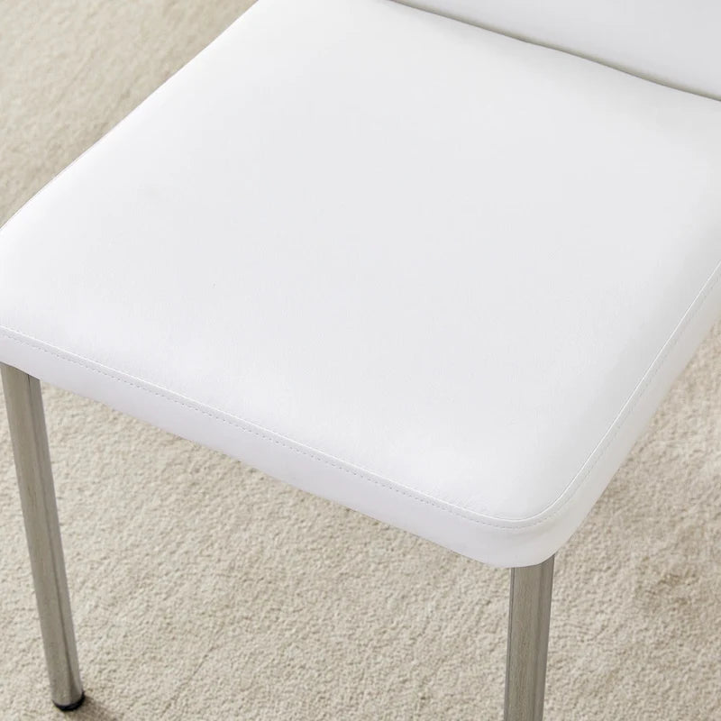 Set di 6 sedie da pranzo ad alta resilienza con gambe in metallo argentato