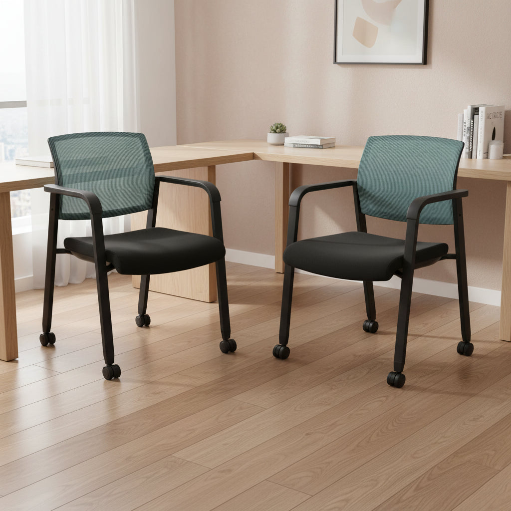 Costway Conference Chairs Set of 2/4 Stackable Office Guest Mesh Chair