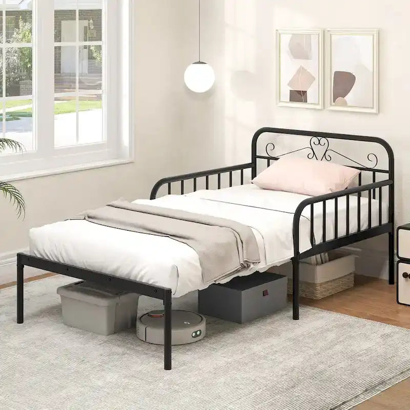 Divano Letto in Metallo Estensibile da Letto da Giorno a Singolo Resistente