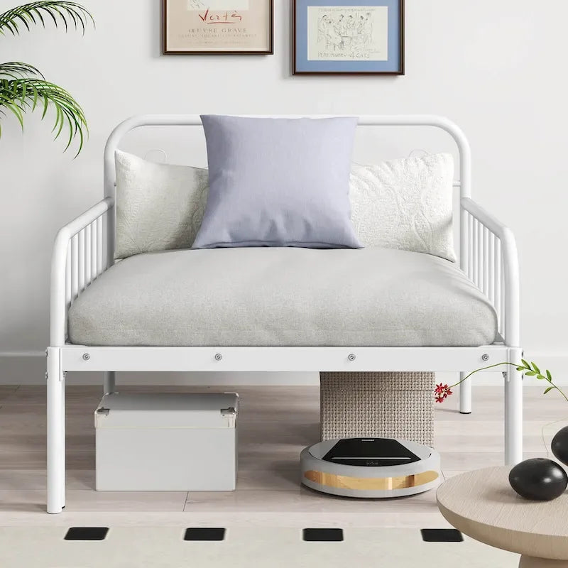 Divano Letto in Metallo Estensibile da Letto da Giorno a Singolo Resistente