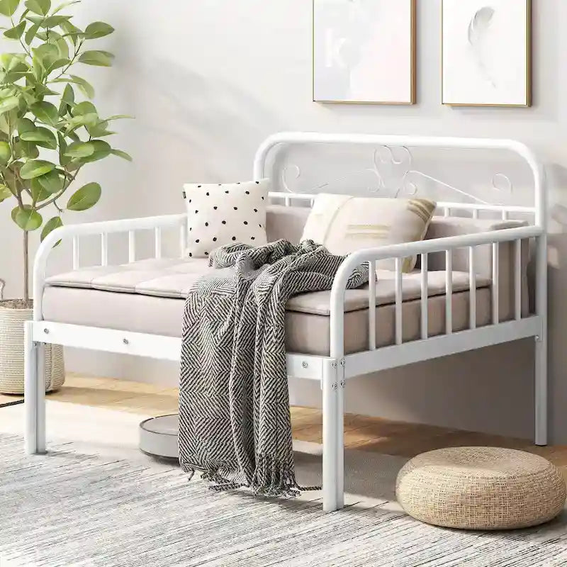 Divano Letto in Metallo Estensibile da Letto da Giorno a Singolo Resistente