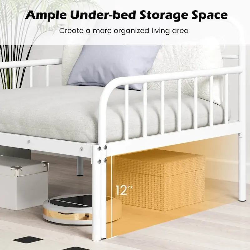 Divano Letto in Metallo Estensibile da Letto da Giorno a Singolo Resistente