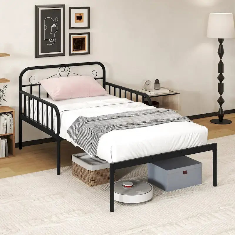 Divano Letto in Metallo Estensibile da Letto da Giorno a Singolo Resistente