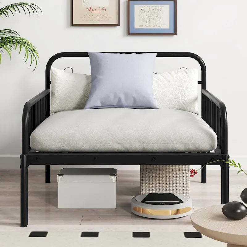 Divano Letto in Metallo Estensibile da Letto da Giorno a Singolo Resistente