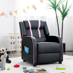 Poltrona reclinabile ergonomica per bambini in pelle con poggiapiedi