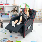 Poltrona reclinabile ergonomica per bambini in pelle con poggiapiedi