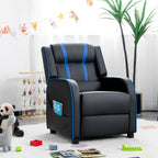Poltrona reclinabile ergonomica per bambini in pelle con poggiapiedi