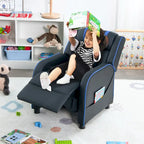 Poltrona reclinabile ergonomica per bambini in pelle con poggiapiedi