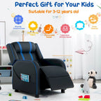 Poltrona reclinabile ergonomica per bambini in pelle con poggiapiedi