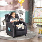 Poltrona reclinabile ergonomica per bambini in pelle con poggiapiedi
