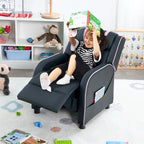 Poltrona reclinabile ergonomica per bambini in pelle con poggiapiedi