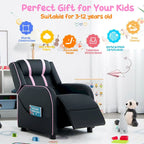 Poltrona reclinabile ergonomica per bambini in pelle con poggiapiedi