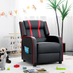 Poltrona reclinabile ergonomica per bambini in pelle con poggiapiedi
