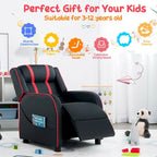 Poltrona reclinabile ergonomica per bambini in pelle con poggiapiedi