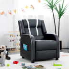 Poltrona reclinabile ergonomica per bambini in pelle con poggiapiedi