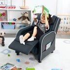 Poltrona reclinabile ergonomica per bambini in pelle con poggiapiedi