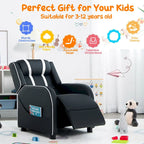 Poltrona reclinabile ergonomica per bambini in pelle con poggiapiedi