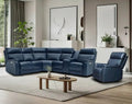 105 W Genuine Leather Power Sectional with Recliner Sofa Set with Triple Power, Single Console, USB&USB-C Ports