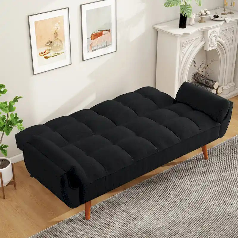 Divano letto futon da 191,5 cm (75,39 pollici), divano letto imbottito convertibile con schienale trapuntato sdoppiato reclinabile