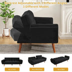 Divano letto futon da 191,5 cm (75,39 pollici), divano letto imbottito convertibile con schienale trapuntato sdoppiato reclinabile
