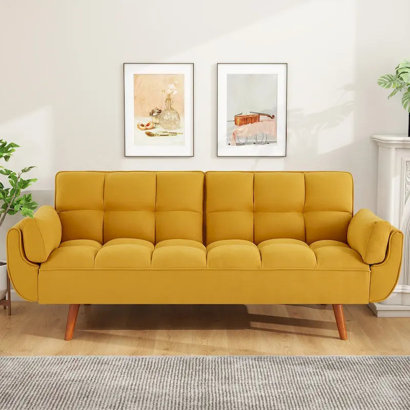 Divano letto futon da 191,5 cm (75,39 pollici), divano letto imbottito convertibile con schienale trapuntato sdoppiato reclinabile
