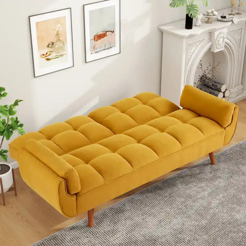 Divano letto futon da 191,5 cm (75,39 pollici), divano letto imbottito convertibile con schienale trapuntato sdoppiato reclinabile