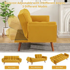 Divano letto futon da 191,5 cm (75,39 pollici), divano letto imbottito convertibile con schienale trapuntato sdoppiato reclinabile