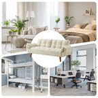 Divano letto futon da 191,5 cm (75,39 pollici), divano letto imbottito convertibile con schienale trapuntato sdoppiato reclinabile