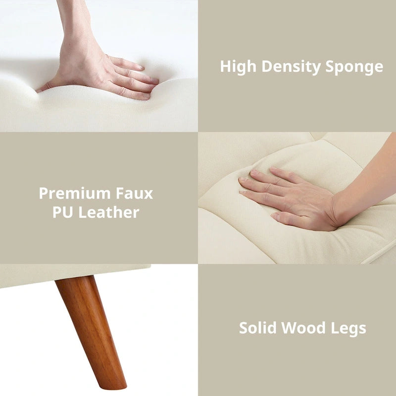 Divano letto futon da 191,5 cm (75,39 pollici), divano letto imbottito convertibile con schienale trapuntato sdoppiato reclinabile