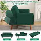 Divano letto futon da 191,5 cm (75,39 pollici), divano letto imbottito convertibile con schienale trapuntato sdoppiato reclinabile