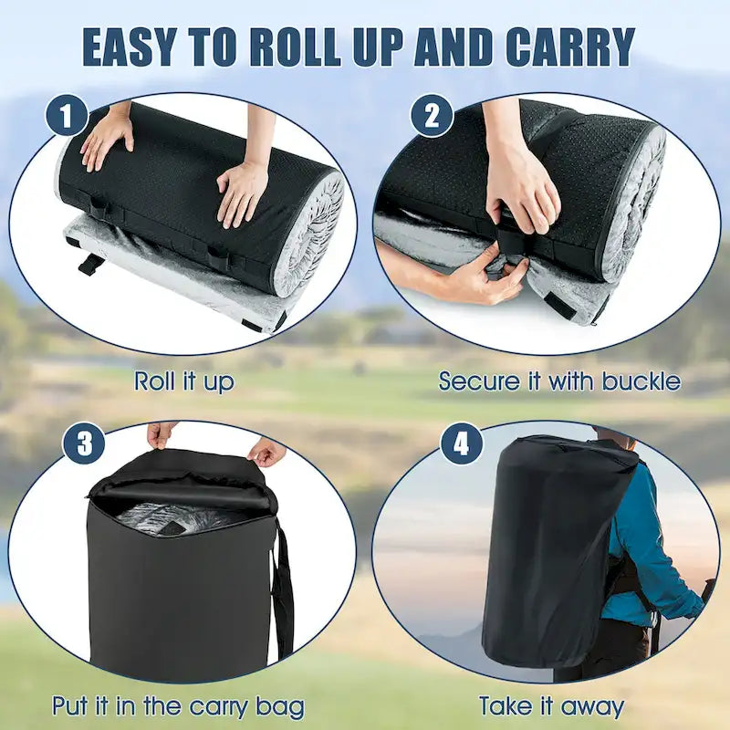 72 Materasso da viaggio arrotolabile leggero in memory foam portatile