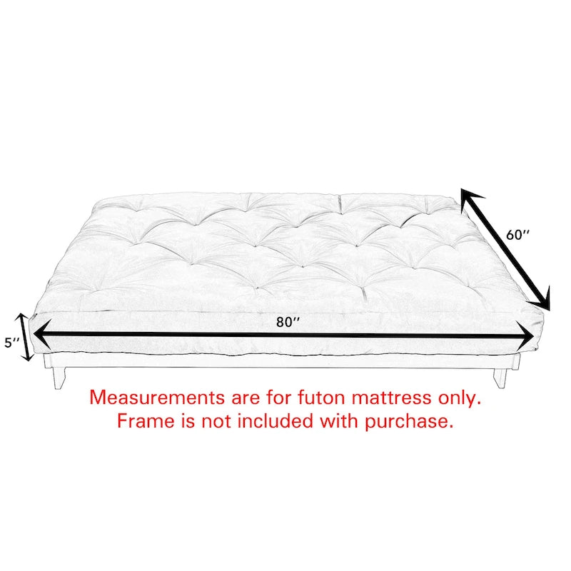 Materasso futon tufted Hansen Queen-size da 5 pollici