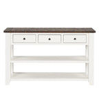 Consolle da 48 pollici con piano in legno massello di pino, tavolo moderno da ingresso/divano con 3 cassetti portaoggetti e 2 ripiani. Facile da montare