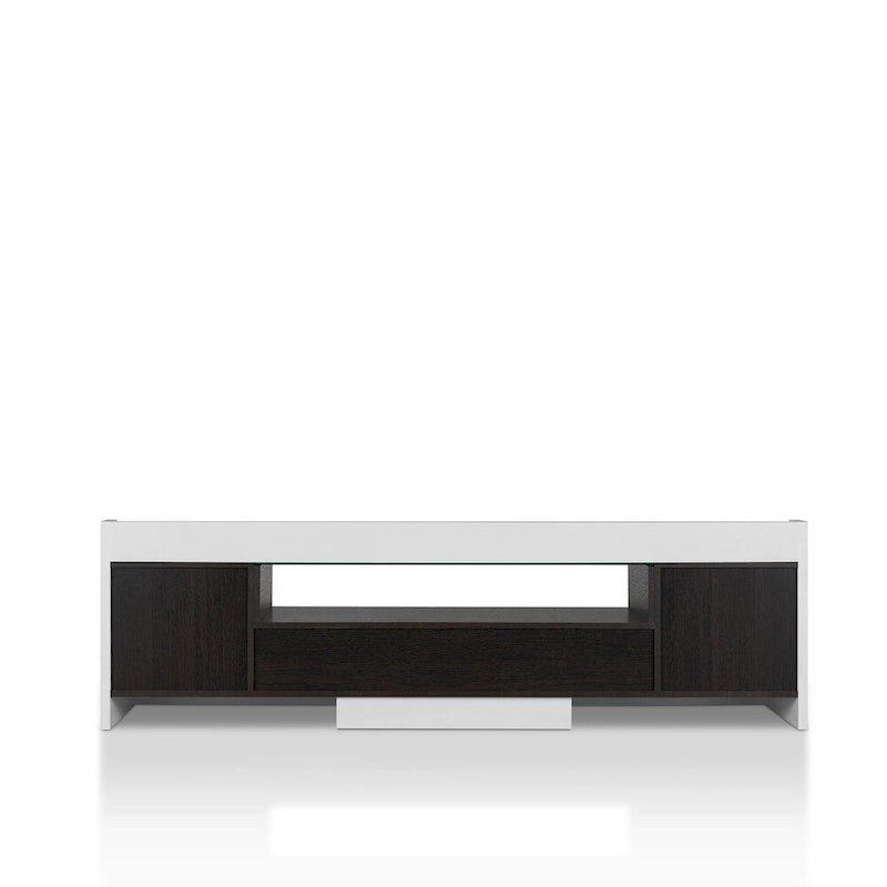 Kax Consolle TV Multifunzione in Vetro Bianco Contemporaneo da 70 Pollici