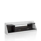 Kax Consolle TV Multifunzione in Vetro Bianco Contemporaneo da 70 Pollici