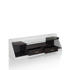 Kax Consolle TV Multifunzione in Vetro Bianco Contemporaneo da 70 Pollici