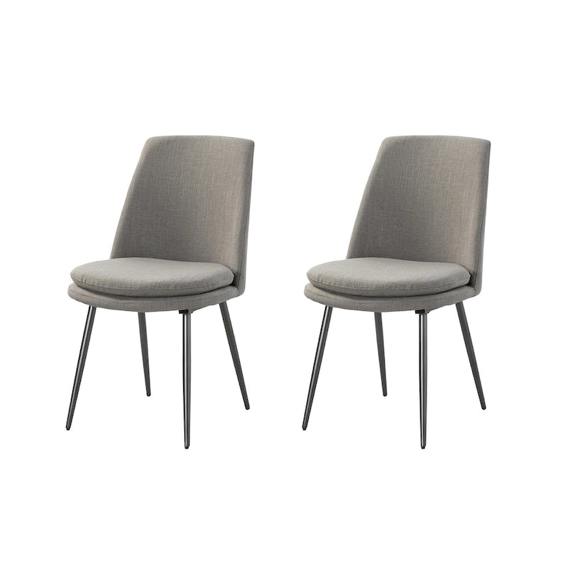 Set di 2 sedie da pranzo moderne e contemporanee con gambe in metallo