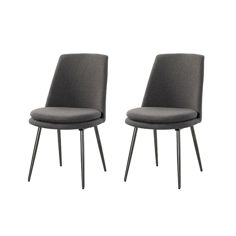 Set di 2 sedie da pranzo moderne e contemporanee con gambe in metallo