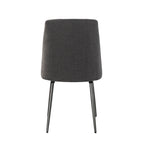 Set di 2 sedie da pranzo moderne e contemporanee con gambe in metallo