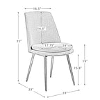 Set di 2 sedie da pranzo moderne e contemporanee con gambe in metallo