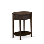 East West Furniture Set 2 Pezzi Camera da Letto - Struttura Letto con Testiera Marrone e 1 Comodino in Legno - Gambe con Finitura Nera (Opzione Dimensioni Letto)