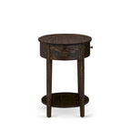 East West Furniture Set 2 Pezzi Camera da Letto - Struttura Letto con Testiera Marrone e 1 Comodino in Legno - Gambe con Finitura Nera (Opzione Dimensioni Letto)