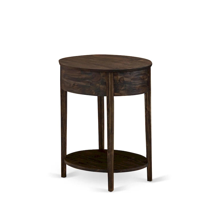 East West Furniture Set 2 Pezzi Camera da Letto - Struttura Letto con Testiera Marrone e 1 Comodino in Legno - Gambe con Finitura Nera (Opzione Dimensioni Letto)