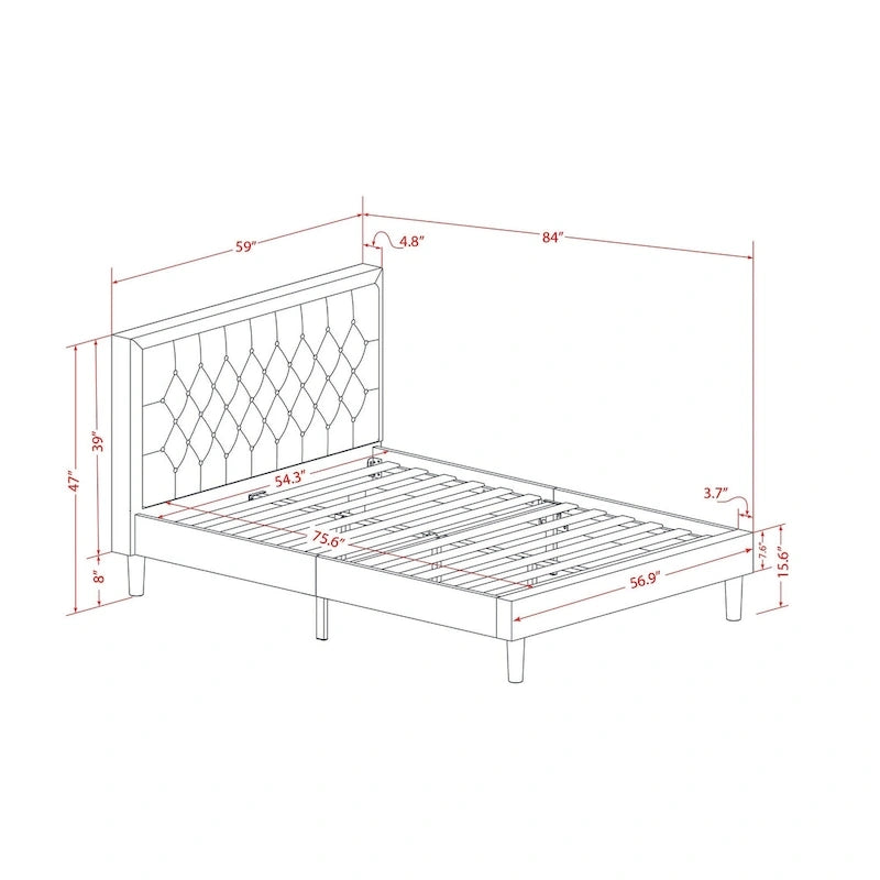 East West Furniture Set 2 Pezzi Camera da Letto - Struttura Letto con Testiera Marrone e 1 Comodino in Legno - Gambe con Finitura Nera (Opzione Dimensioni Letto)