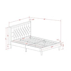 East West Furniture Set 2 Pezzi Camera da Letto - Struttura Letto con Testiera Marrone e 1 Comodino in Legno - Gambe con Finitura Nera (Opzione Dimensioni Letto)