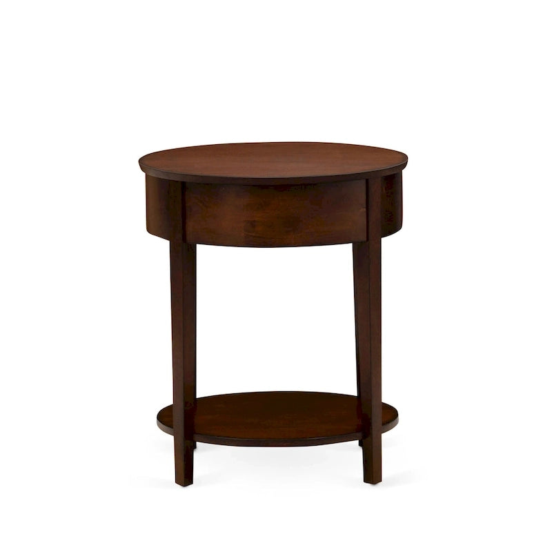 East West Furniture Set 2 Pezzi Camera da Letto - Struttura Letto con Testiera Marrone e 1 Comodino in Legno - Gambe con Finitura Nera (Opzione Dimensioni Letto)